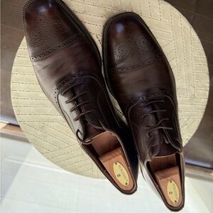 Salvatore Ferragamo Brown Leather Oxford Shoes